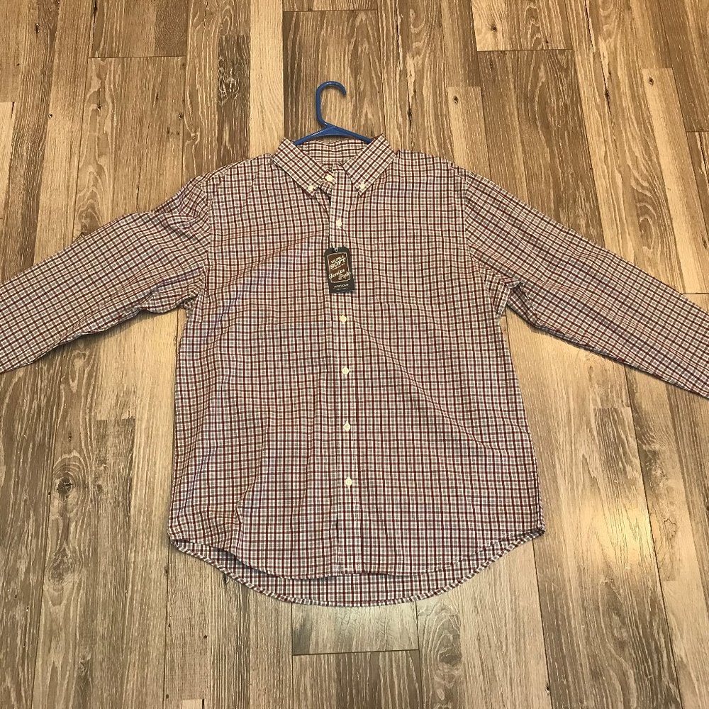Arrow Mens Red/Gray Casual Dress Shirt